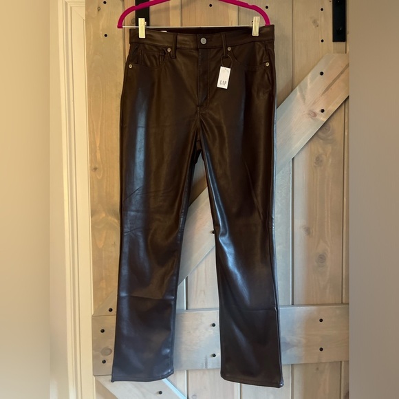 NWT GAP Vintage Slim High Rise Faux Leather Pant - Picture 2 of 9